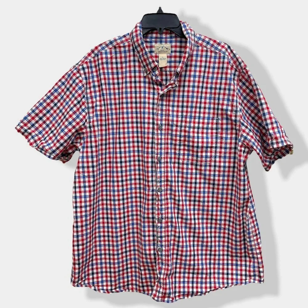 BLUE Mountain Short Sleeve Button Up‎